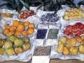 Fruit affiché sur un stand Nature morte Gustave Caillebotte